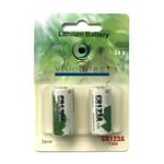 Lot de 2 Piles lithium type CR123A 3V compatibles CR17335 / CR17345 - Visiodirect -