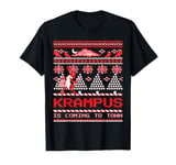 Krampus Is Coming To Town Christmas Funny Ugly Christmas T-Shirt