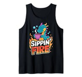 Sippin’ Fire Cute Dragon Tea Lover Tank Top