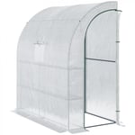 Serre de jardin adossée - MYCOCOONING - JAMES - Blanc - 2 portes zippées - 4 étagères