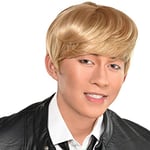 amscan 8405335 Men's K-Pop Synthetic Wig | Blonde | 1 Pc, Multicolor