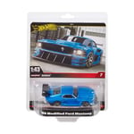 Hot Wheels Premium Ford Mustang, voiture bleue à l'échelle 1:43 avec pneus Real Riders et carrosserie et châssis en métal, jouet de collection pour adultes et fans, HWT04