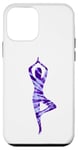 Coque pour iPhone 12 mini Violet tie-dye pose arbre yoga