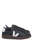 VEJA V12 Leather Lace Up Trainers, Black White