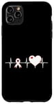 iPhone 11 Pro Max Heart Beats Pulse Ribbon Wear Red Heart Disease Awareness Case