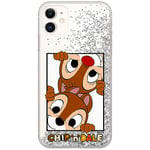 ERT GROUP Coque de téléphone Portable pour Apple Iphone 11 Original et sous Licence Officielle Disney Motif Chip & Dale 005, avec Effet de débordement de Paillettes