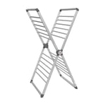 BLACK+DECKER BXAR63189GB X-Frame Folding Heated Clothes Airer, 12.5m Drying Space, Aluminium, 126 x 71 x 56.5cm