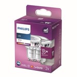 Philips ampoule LED Spot GU10 35W Transparent, Verre, Lot de 2