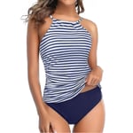 Badkläder Dam Vadderad Tankini Set Baddräkt Baddräkt A 2XL