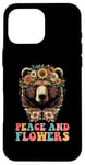 Coque pour iPhone 16 Pro Max Couronne de fleurs avec ours marron