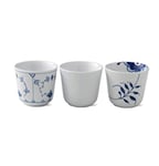 Royal Copenhagen History Mix 1017166 Lot de 3 gobelets isothermes en porcelaine Bleu/blanc 26 cl 9,5 x 9,5 x 8,5 cm