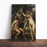 Big Box Art Canvas Print Wall Art Peter Paul Rubens The Fall of Man | Mounted & Stretched Box Frame Picture | Home Decor for Kitchen, Living Room, Bedroom, Hallway, Multi-Colour, 20x14 Inch