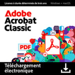 Adobe Acrobat Classic - Windows/Mac - 1 utilisateur - Abonnement 3 ans