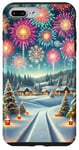 Coque pour iPhone 7 Plus/8 Plus Feu d'artifice d'hiver la neige, conception de Noël festif