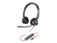 Poly Blackwire 3320 - Blackwire 3300 series - micro-casque - sur-oreille - filaire - USB-C - noir