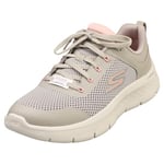 Skechers Women's GO Walk Flex Caley, Taupe Synthetic/Pink Trim, 4 UK