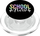 Infirmière scolaire Rainbow Galaxy Pride PopSockets PopGrip pour MagSafe