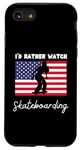 iPhone SE (2020) / 7 / 8 USA American Flag I'd Rather Watch Skateboarding Case