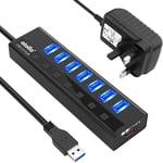 Powered USB Hub 3.0, atolla 7-Port Data Splitter and One Smart... 