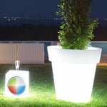 Idralite - Pot de fleurs Led en résine h 95 mod. Begonia Tondo led multicolor