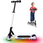 Electric Scooters For Kids, Adjustable Height, LED, Children UK E-Scooters White