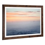 Big Box Art Framed Print of Landscape Fog in The Dawn 2 Design | Wall Art Picture | Home Decor for Kitchen, Living, Dining Room, Bedroom, Hallway, Office, Walnut, A2 / 24.5x18 Inch / 62x45cm