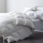 DWR Organic Summer Double Size Duvet 4.5 Tog, Light Goose Feather and Down Quilt, 100% Cotton Shell, Machine Washable (200x200cm White)