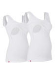 Bshirt Organic Cotton Blend Lift The Flap Breastfeeding Maternity Vest Top, Pack of 2