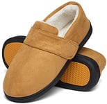 Mishansha Chausson Homme Hiver Pantoufles Homme Hiver Chaud Chaussons Fourrés Mousse Mémoire Antidérapante Charentaises Doublure Slippers Ombre Brûlée,Gr.43