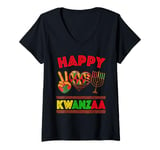 Womens Happy Kwanzaa Seven Principles Of Kwanzaa Women V-Neck T-Shirt