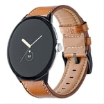 Google Pixel Watch 3 XL 45mm Armband i äkta läder, cognac