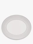 Wedgwood Gio Platinum Fine Bone China Oval Platter, 33cm, White