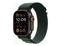 Apple Watch Ultra 2 - 49 Mm - Svart Titan - Smart Klocka Med Alpine Loop - Textil - Mörkgrön - Bandstorlek: S - 64 Gb - Lte, Wi-Fi 4, Uwb, Bluetooth - 4G - 61.8 G