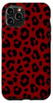 Coque pour iPhone 11 Pro Rouge foncé, points noirs, noir et rouge