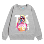 Barnflickor Taylor Swift 1989 Tryckt Sweatshirt Casual Lös Långärmad Pullover Jumper Present-Perfekt Gray 9-10 Years