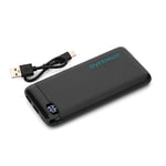 OVERMUST - 10,000 mAh Portable Charger | 2 USB Ports & 1 USB-C Port | Recharges via Micro USB or USB-C | Battery Indicator | for Smartphones & Tablets (iPhone, Samsung), Black, 40 Grande