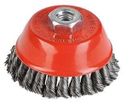 Brosse métallique rotative soucoupe Ø 100 mm fils torsadés en acier pour meuleuse