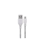 Cable Tresse 1m Micro-USB pour SAMSUNG Galaxy J3 2016 Smartphone Android Chargeur Connecteur USB Lacet Fil Nylon - BLANC