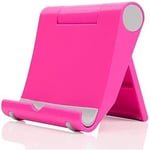 QLLQ Support de téléphone portable pour tablette de bureau - Réglable à plusieurs angles - Base pliable réglable - Mini support multifonction - Rose