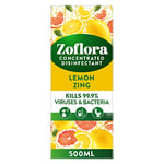 Zoflora Lemon Zing Concentrated Multipurpose Disinfectant Spray, Antibacterial & Multi-Surface, Pet Safe Disinfectant, Kills 99.9% Of Bacteria & Viruses, 1 X 500 ml