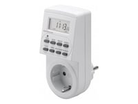 Goobay 51277, Daglig Timer/Veckotimer, Vit, Digital, Lcd, Knappar, 1 Min