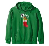 Christmas Scooby Doo Shaggy Stocking Reindeer Mystery Van Zip Hoodie