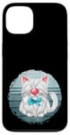 Coque pour iPhone 13 White Cat Graphic For Cat Mom And Dad Vintage Kitten Tomcat