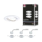 Paulmann 93423 LED Base Rond INCL. 3x5W projecteurs Blanc Spot métal Lampe encastrée 3000 K, 15 W