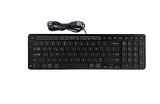 Contour Balance Keyboard Noir | Clavier USB Filaire | Américain | Super Fin | Ergonomique | Clavier numérique + Touches Multimédia | Maison et Bureau | pour Windows et Mac