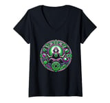 Womens Wiccan Craft Druid Wheel of the Year Witch Pagan Graphic V-Neck T-Shirt