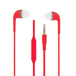 Red Ultra Comfort Noise Isolating Silicone In-Ear Headphones with Volume Control and Microphone for Ulefone Power 3L