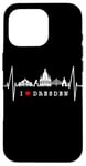 Coque pour iPhone 16 Pro Skyline de Dresde Heartbeat Coeur Allemand I Love Dresden