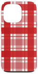 iPhone 13 Pro Red White Checkered Plaid Flannel Gingham Pattern Checker Case