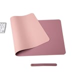 Bordsunderlägg, Skrivbordsunderlägg, 60 x 30 cm PU Bordsunderlägg, Laptop Bordsunderlägg, Vattentätt Skrivbordsunderlägg för Kontor eller Hemområde, Dubbelsidigt (Lila/Rosa)